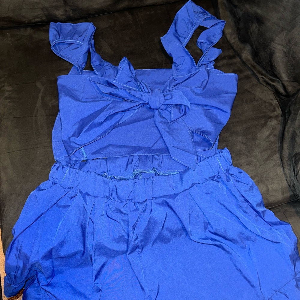 Stylish Blue Two-Piece Set - Picture 2 of 2